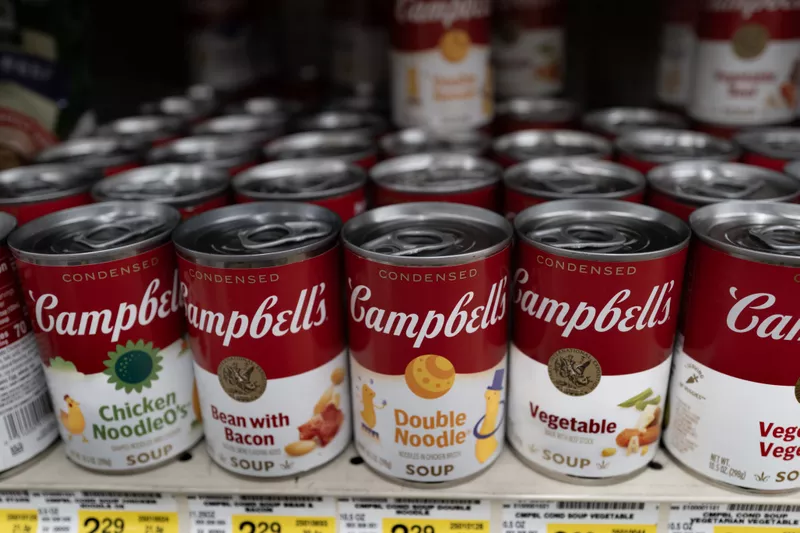 Campbell surpasses projections but cautions about potential profit decline linked to tariffs.